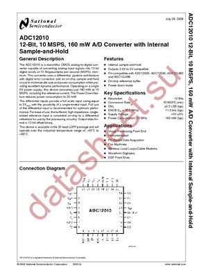 ADC12010CIVY/NOPB datasheet  